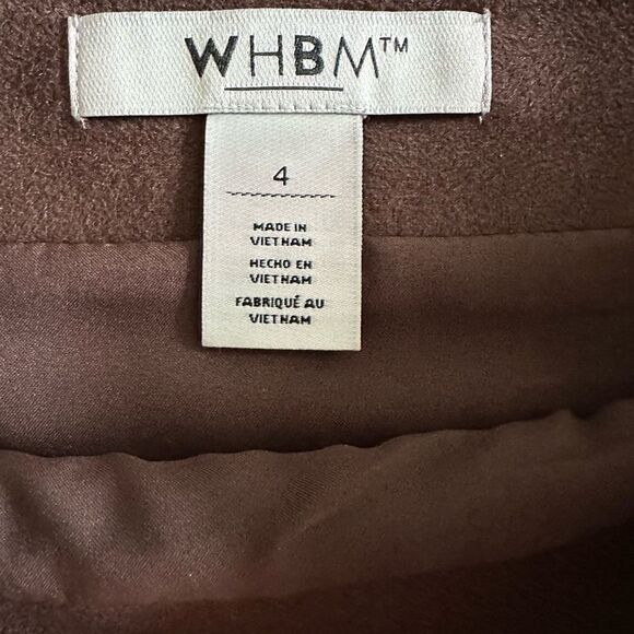 Dark Brown Suede Mini Skirt Size 4 WHBM Chocolate brown - Picture 4 of 9